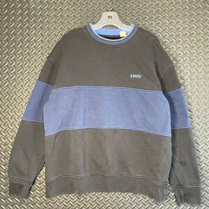 Levi's Black Blue Stripe‎ Faded Crewneck Pullover Casual Wear Sweater Men Size L